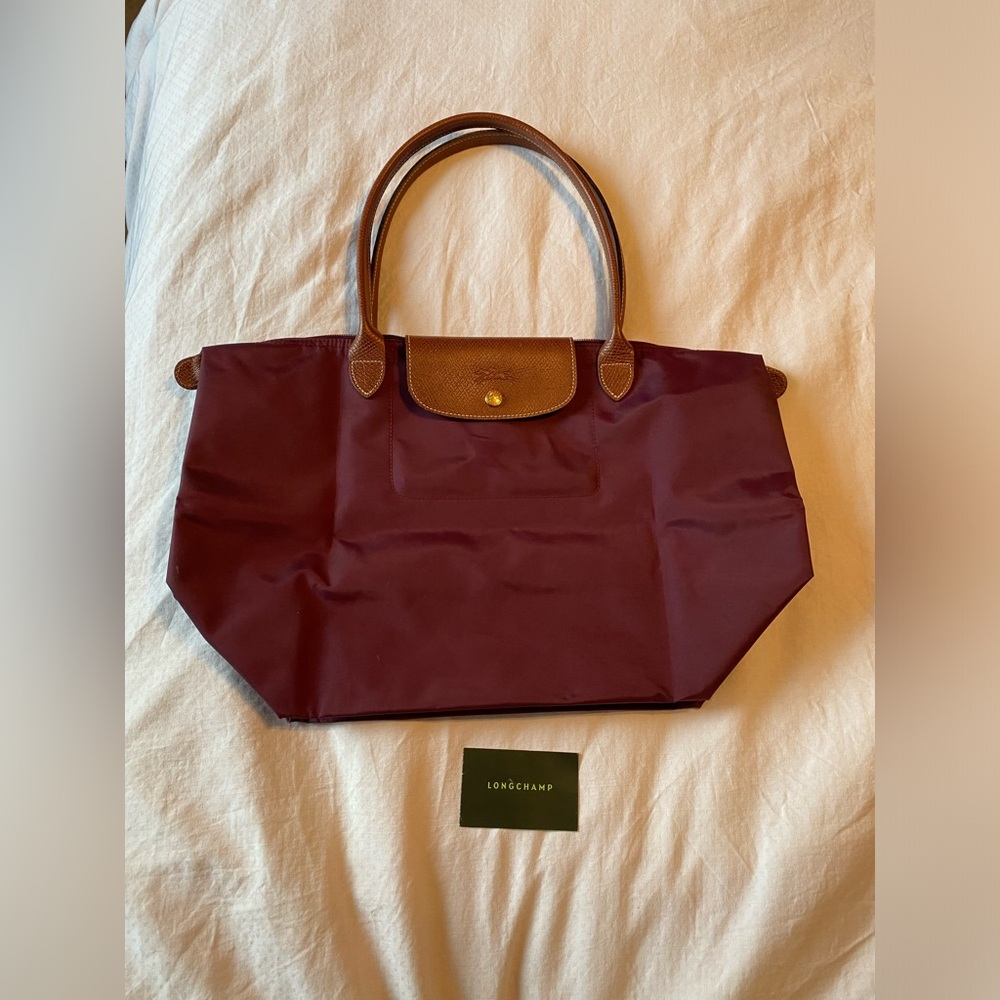 Longchamp Large LePliage bag in wine